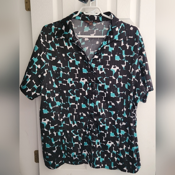 (18w) Jessica Short sleeve blouse with matching tie - Picture 2 of 5